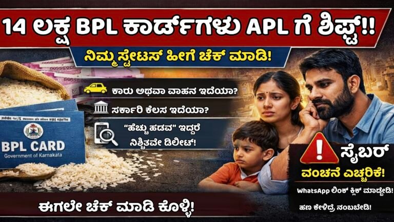 Karnataka BPL ration card update showing list of families shifting to APL category