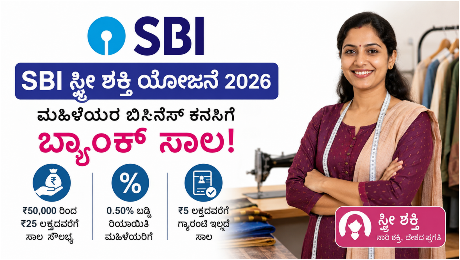 SBI Stree Shakti Yojana loan details for women entrepreneurs in Kannada